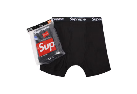  Supreme Hanes Boxer Briefs (4 Pack) Black 