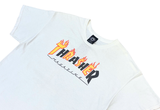  Thrasher Magazine Skateboard Fire Flame White Tee 