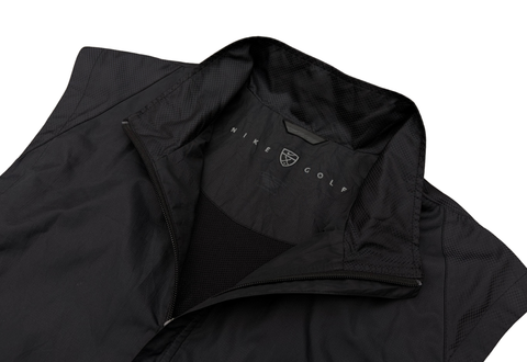 Vintage Nike Golf Full-zip Polyester Black Vest 