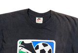  Vintage 90s Nike MLS Big Swoosh Soccer Tee Black 