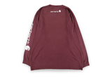  Carhartt Loose Fit Heavyweight Logo Sleeve Graphic Tee Burgundy 