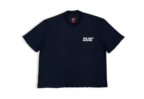  The Air Saigon® Embroidered Logo Waffle Black Tee 