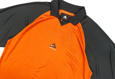  Vintage 90s Nike ACG Dri-Fit Game Polo Shirt Orange 