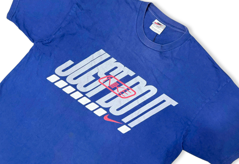  Nike Vintage 90s Blue Just Do It Double Sided Graphic 