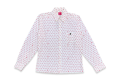  Vintage 90s Bape Monogram Pocket Long Sleeve Shirt White 