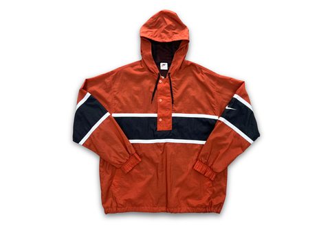  Vintage 90s Nike Nylon Anorak Jacket Orange 