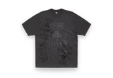  STUSSY SKULLS TEE PIGMENT DYED BLACK TEE 