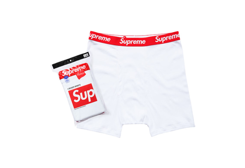  Supreme Hanes Boxer Briefs (4 Pack) White 