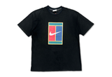  Vintage 90s Nike Court Tennis Big Logo Black Tee 