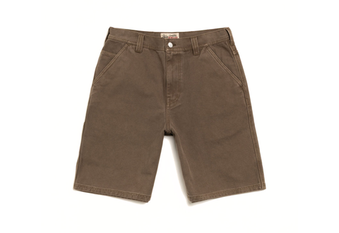  Stussy Washed Canvas Work Short Brown 