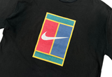  Vintage 90s Nike Court Tennis Big Logo Black Tee 