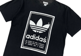  Vintage 90s adidas Trefoil Double-Sided Print Black Tee 