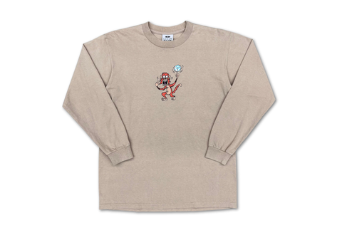  VIntage Pro Club Heavyweight Cotton L/S Tee Beige 