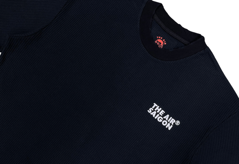  The Air Saigon® Embroidered Logo Waffle Black Tee 