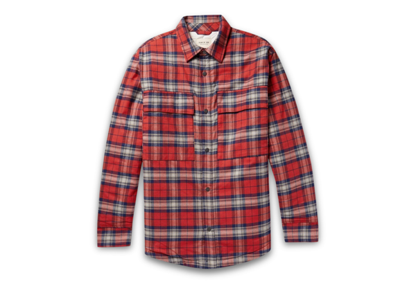  Fear Of God Sixth Collection Checked Cotton Flannel Overshirt Red 