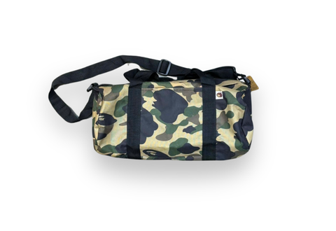  A Bathing Ape Green Nylon Boston Bag 