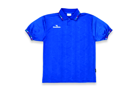  Vintage 90s Diadora Italy Template National Soccer Team Jersey Blue 