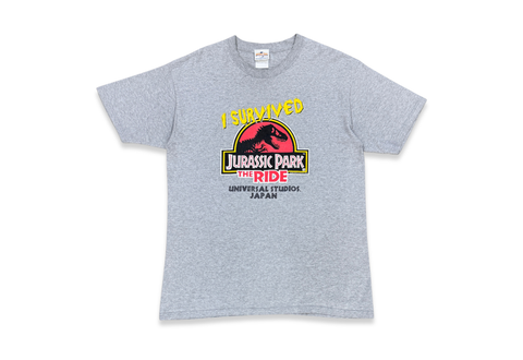  Vintage 00s Universal Studios Jurassic Park Japan Grey Tee 