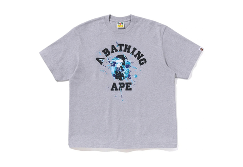 A Bathing Ape ABC Camo Splash College Relaxed Fit Tee Grey 
