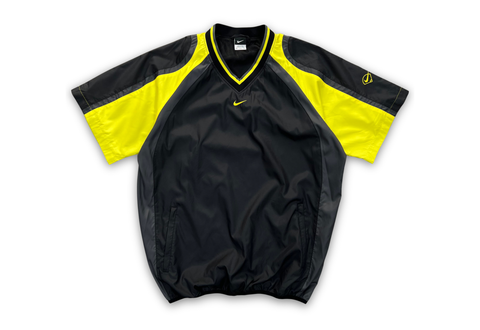  Nike Baseball V-neck Nylon Pullover Black Neon 