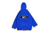  Vintage 90s Nike Court Big Multicolors Big Logo Hood Jacket Blue 