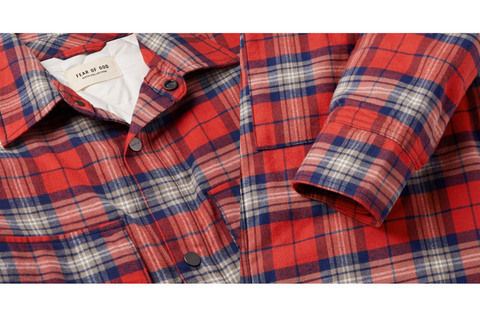  Fear Of God Sixth Collection Checked Cotton Flannel Overshirt Red 