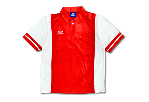  Vintage 90s Umbro Templete Ajax White Red Soccer Jersey 