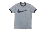 Vintage 90s Nike Big Swoosh Ringer Tee Grey 