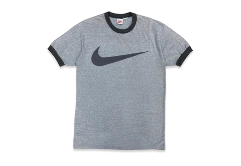  Vintage 90s Nike Big Swoosh Ringer Tee Grey 