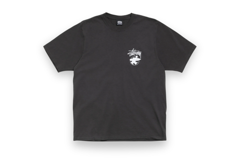  STUSSY LONG HAUL TEE PIGMENT DYED BLACK TEE 