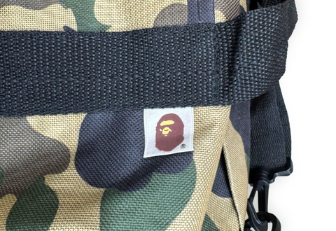  A Bathing Ape Green Nylon Boston Bag 