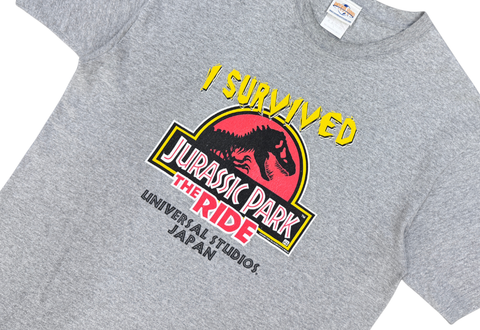  Vintage 00s Universal Studios Jurassic Park Japan Grey Tee 