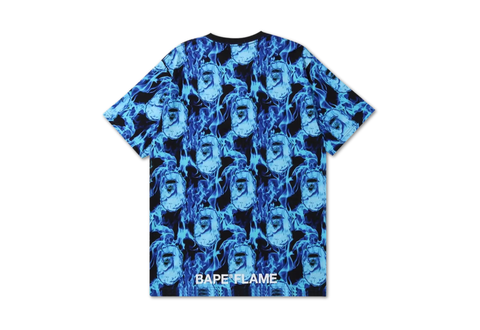  Bape Flame Wide Tee Blue 
