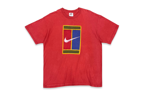  Vintage 90s Nike Court Tennis Tee Red 