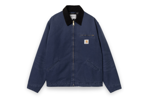  Carhartt WIP OG Detroit Jacket - Air Force Blue/ Black Aged Canvas 