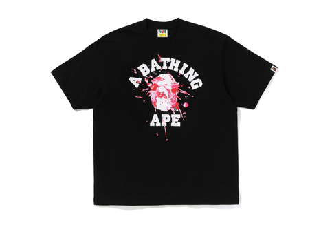  A Bathing Ape ABC Camo Splash College Relaxed Fit Tee Black 