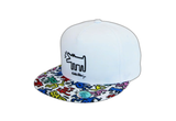 Withmoons Snapback Cap Keith Haring Barking Dog Rubber Patch Hat CR21214 (White) 