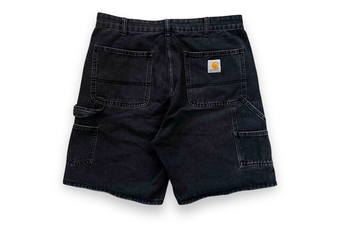  Carhartt WIP Single Knee Carpenter Short Pants Black Denim 