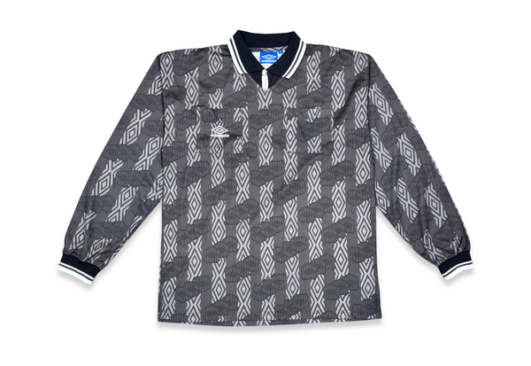  Vintage 90s Umbro Template Football Long Sleeve Jersey Charcoal 