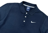  Vintage Nike Swoosh Logo Polo Shirt Navy 