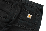  Carhartt WIP Single Knee Carpenter Short Pants Black Denim 