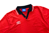  Vintage 90s Umbro Soccer Jersey Black Red 