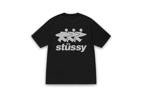  Stussy Surfwalk Pigment Dyed Black Tee 