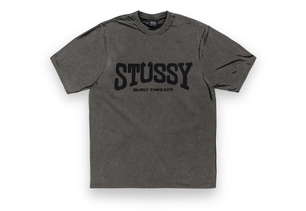  STUSSY BURLY STONE WASHED BLACK TEE 