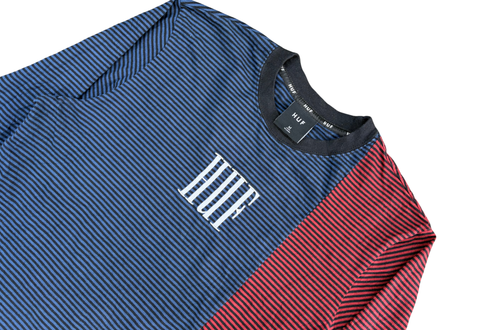  Vintage HUF Colorblock Striped Long Sleeve Tee 