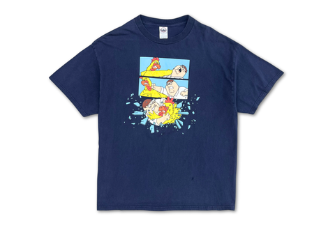  Vintage 00s Delta Family Guy Giant Chicken Fight Navy Tee 