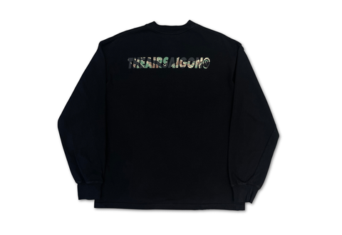  The Air Saigon® Merchandise Classic Logo Tiger Camo Black Long Sleeve Pocket Tee 