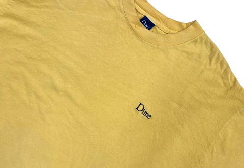  DIME Classic Small Embroidered Logo Yellow Tee 