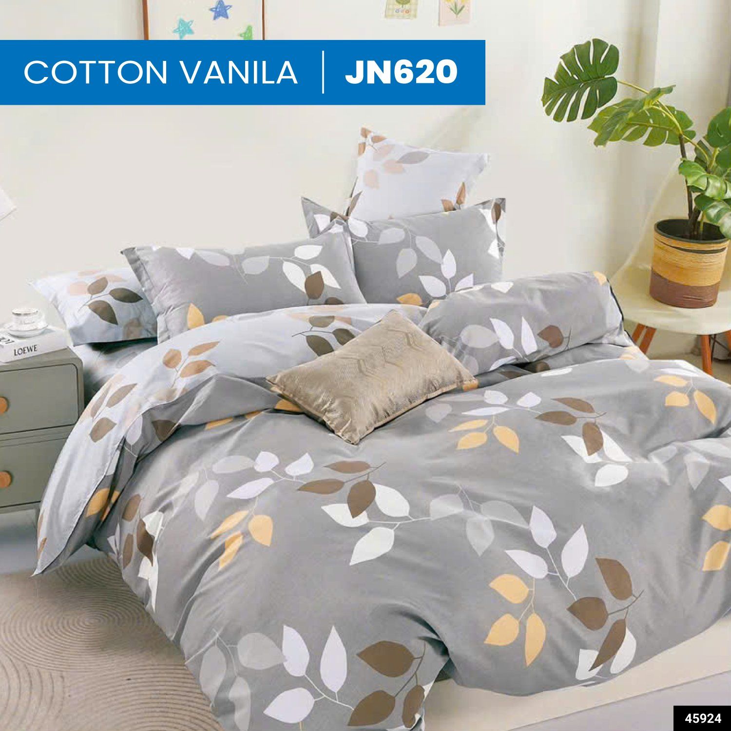  Bộ Ga Bọc Cotton Vanila (Vỏ Gối Không Lót Gòn) 620 