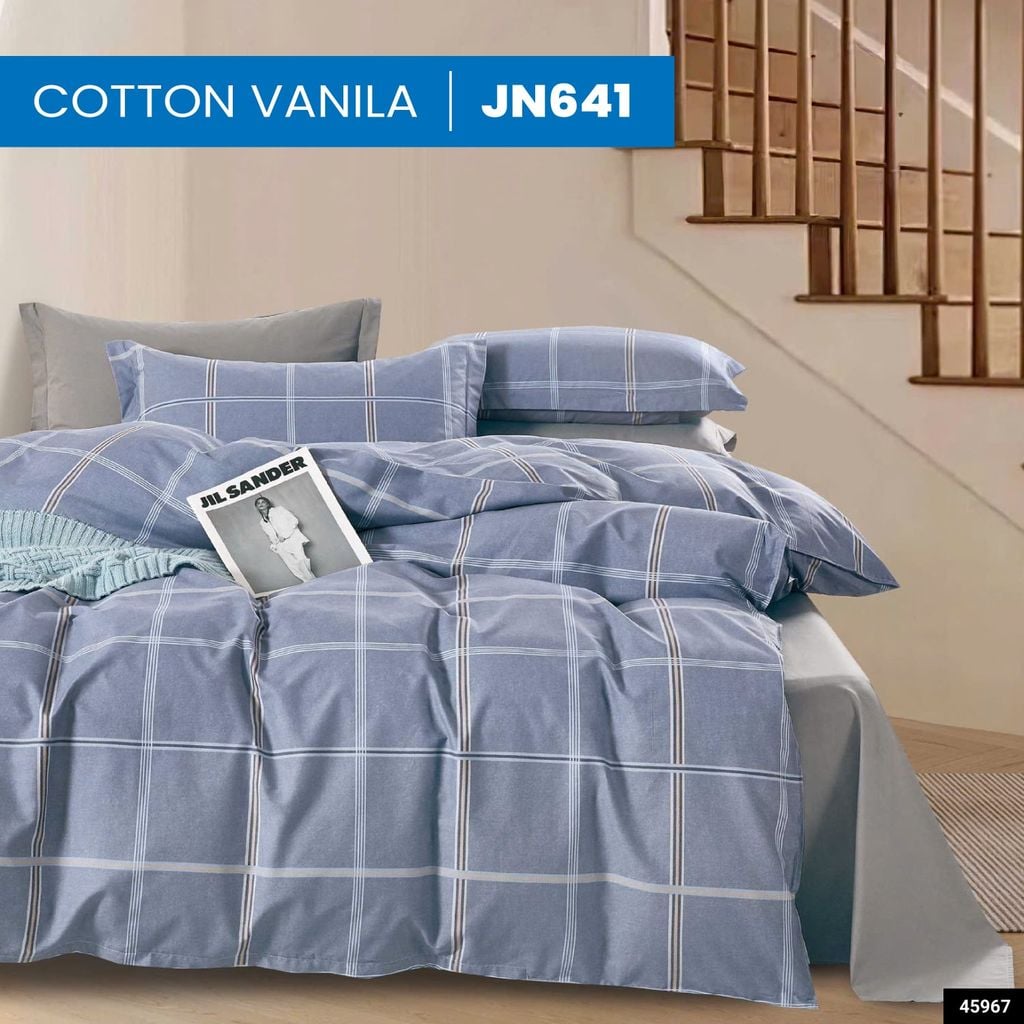  Bộ Ga Bọc Cotton Vanila (Vỏ Gối Không Lót Gòn) 641 